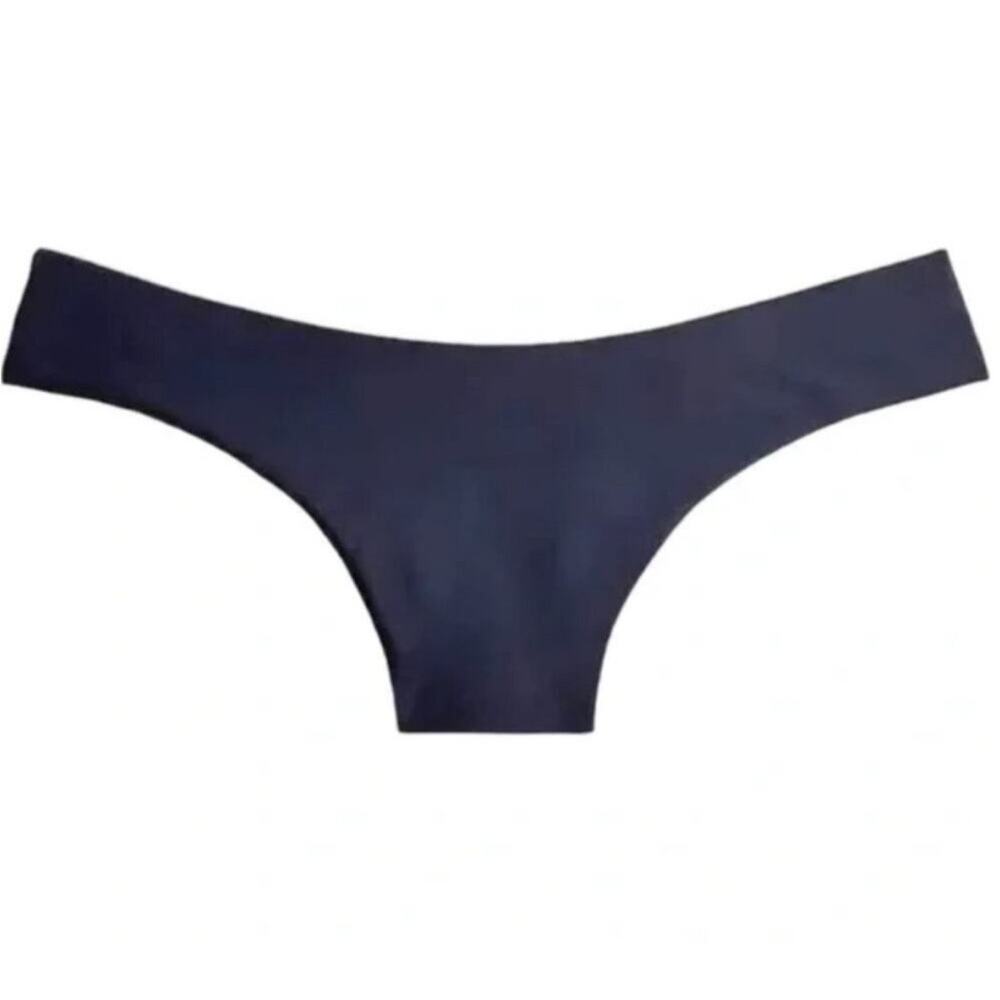 J. Crew Navy Blue Curved Waist Cheeky Bikini Bottom Size XXL